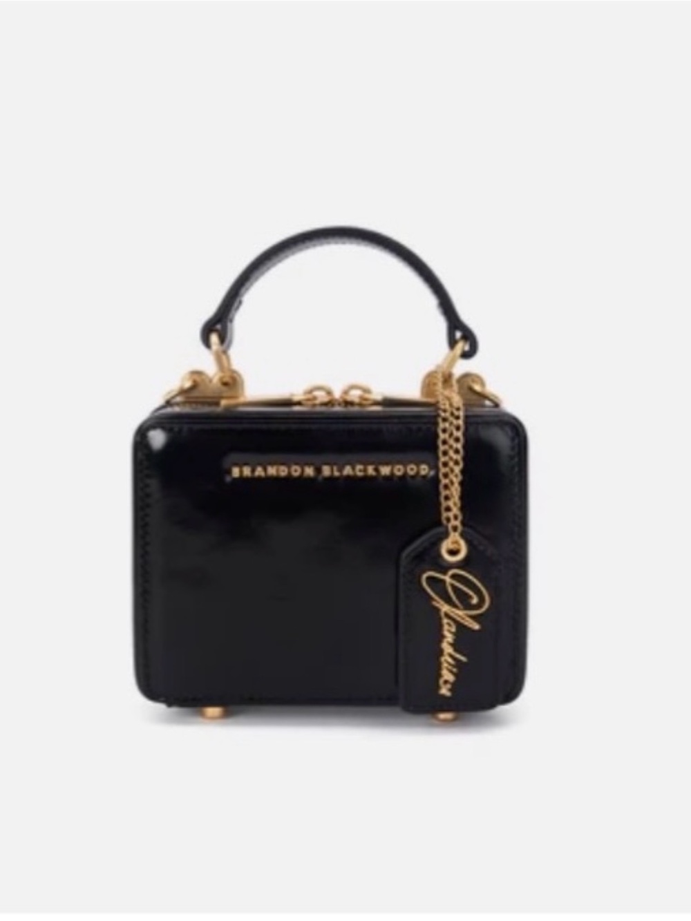 Brandon Blackwood x Olandria Black Patent Kendrick with Gold Hardware